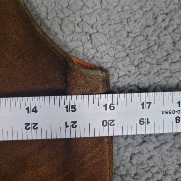 Pypsa Vest Mens 36 Brown Suede Leather Vest Western Cowboy Rodeo Frontier - Picture 5 of 7